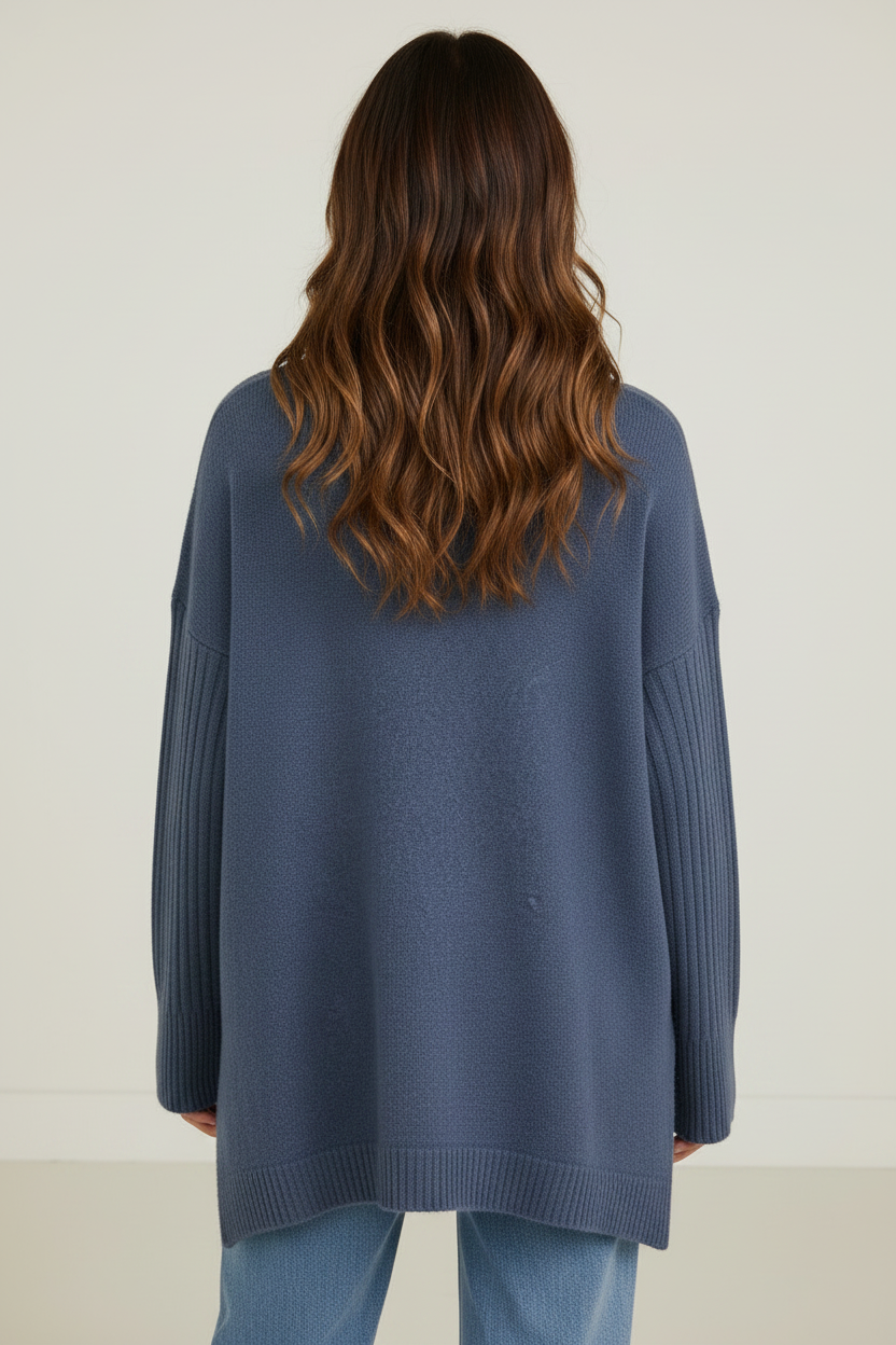 Elegant Collection | Women's Oversized Sweater with Cozy Roll Neck | Soft Knit for Casual Comfort