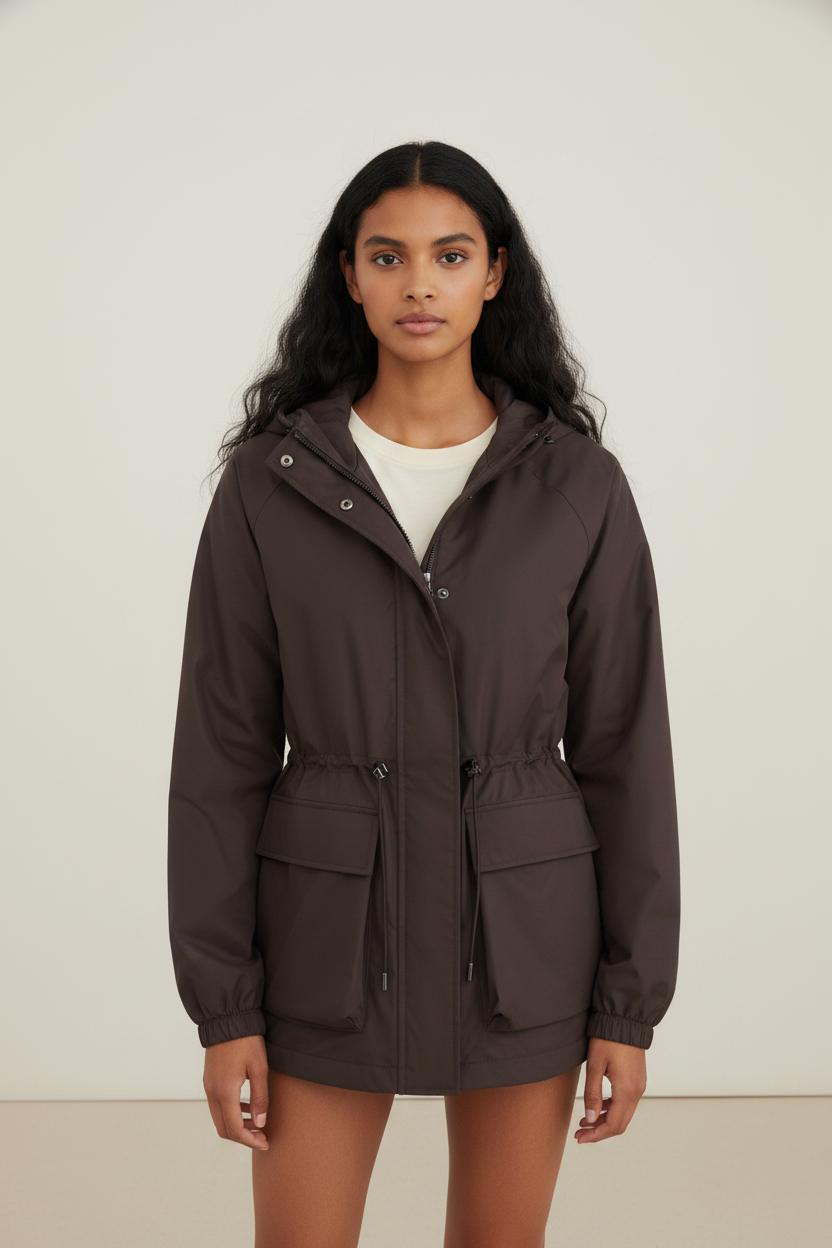 Versatile Women's Rain Jacket with Adjustable Drawstring | Lightweight & Water-Resistant for Everyday Comfort