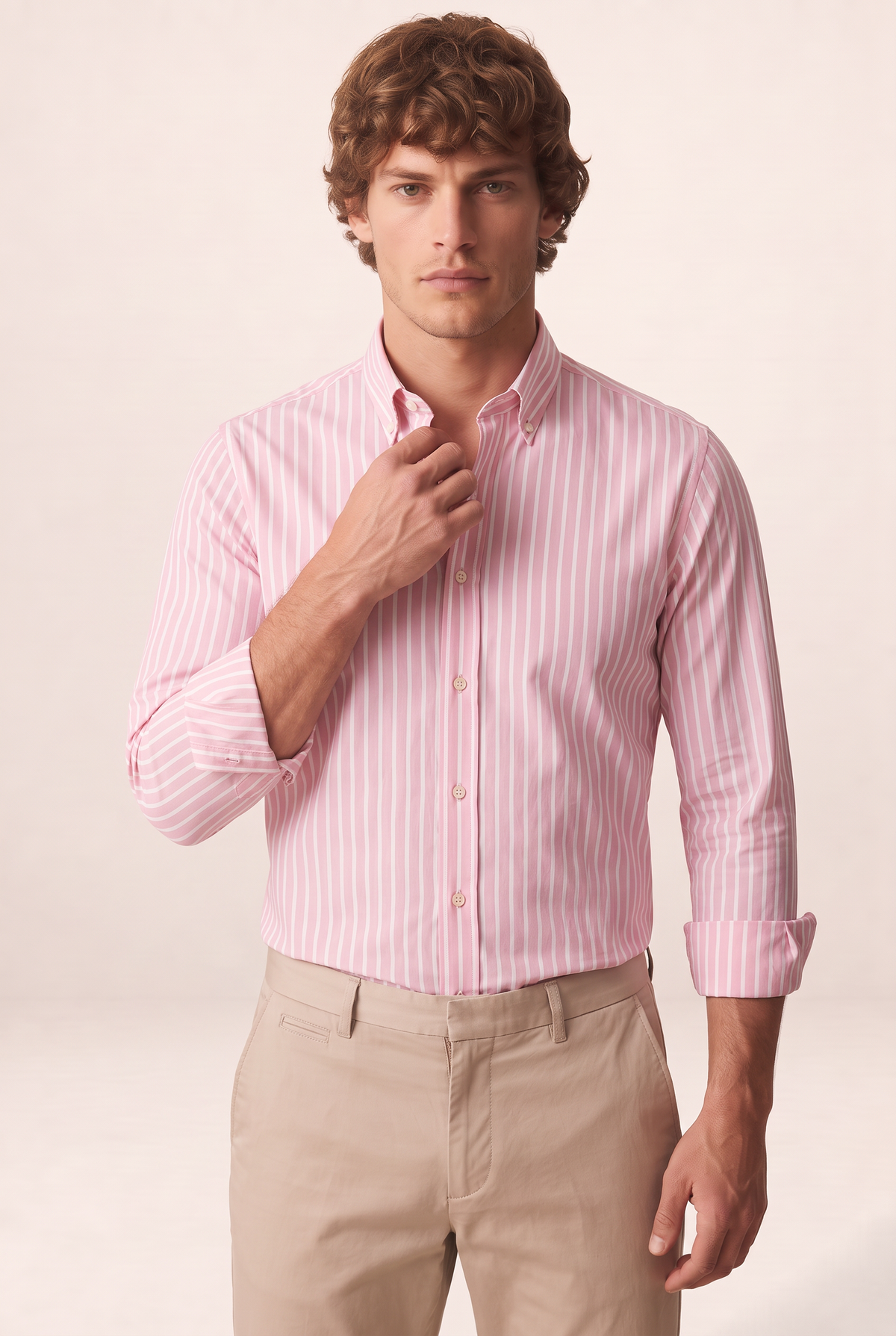 Classic Striped Men's Shirt with Structured Collar | Smart Casual Style for Effortless Dressing