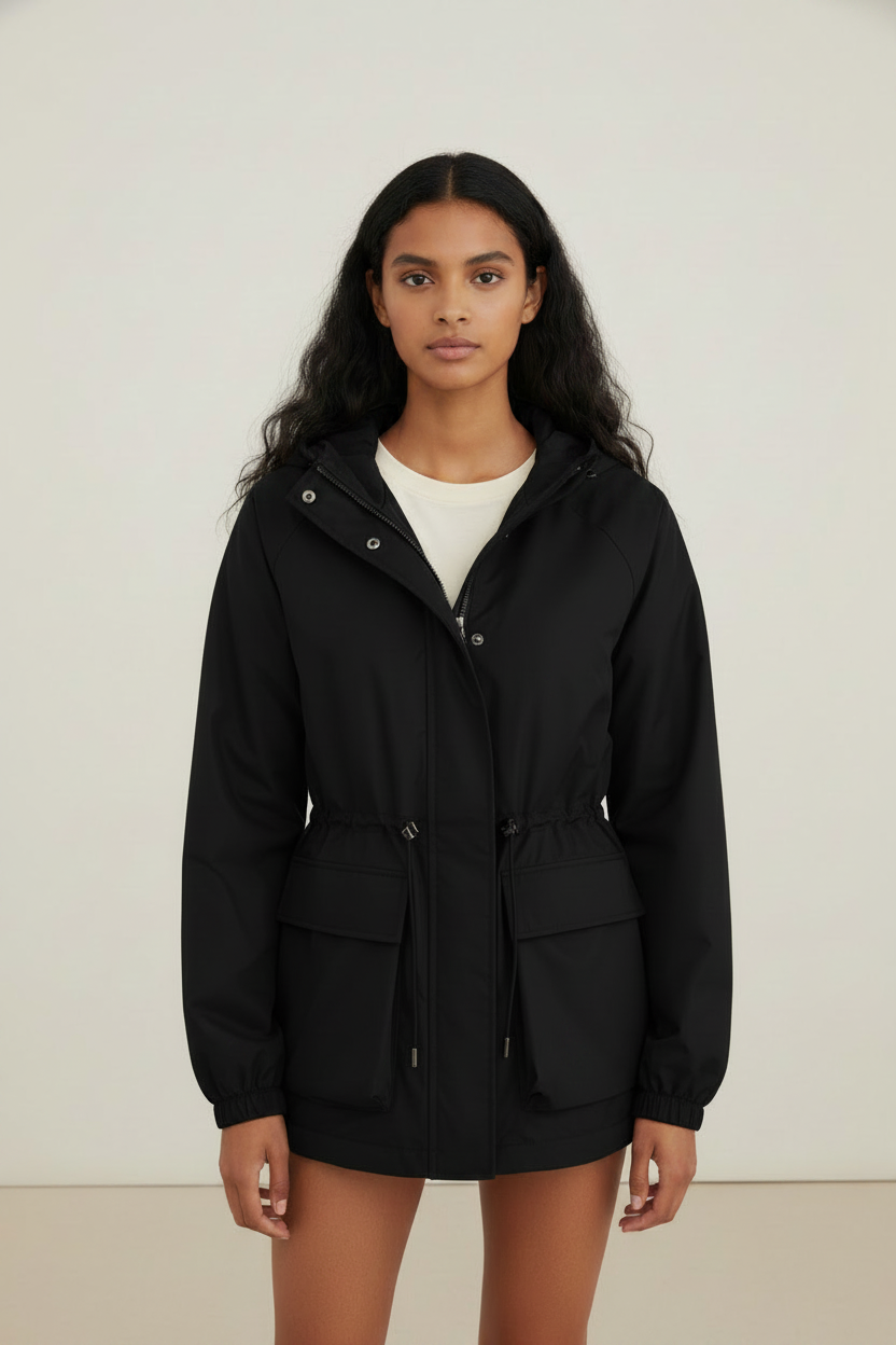 Versatile Women's Rain Jacket with Adjustable Drawstring | Lightweight & Water-Resistant for Everyday Comfort