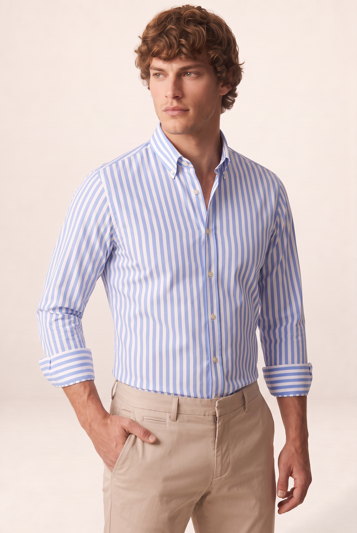 Classic Striped Men's Shirt with Structured Collar | Smart Casual Style for Effortless Dressing