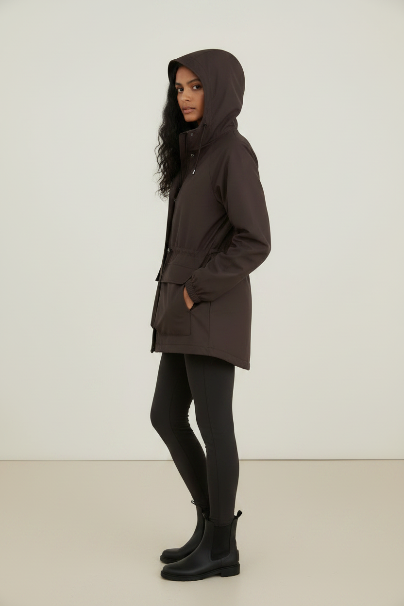 Versatile Women's Rain Jacket with Adjustable Drawstring | Lightweight & Water-Resistant for Everyday Comfort