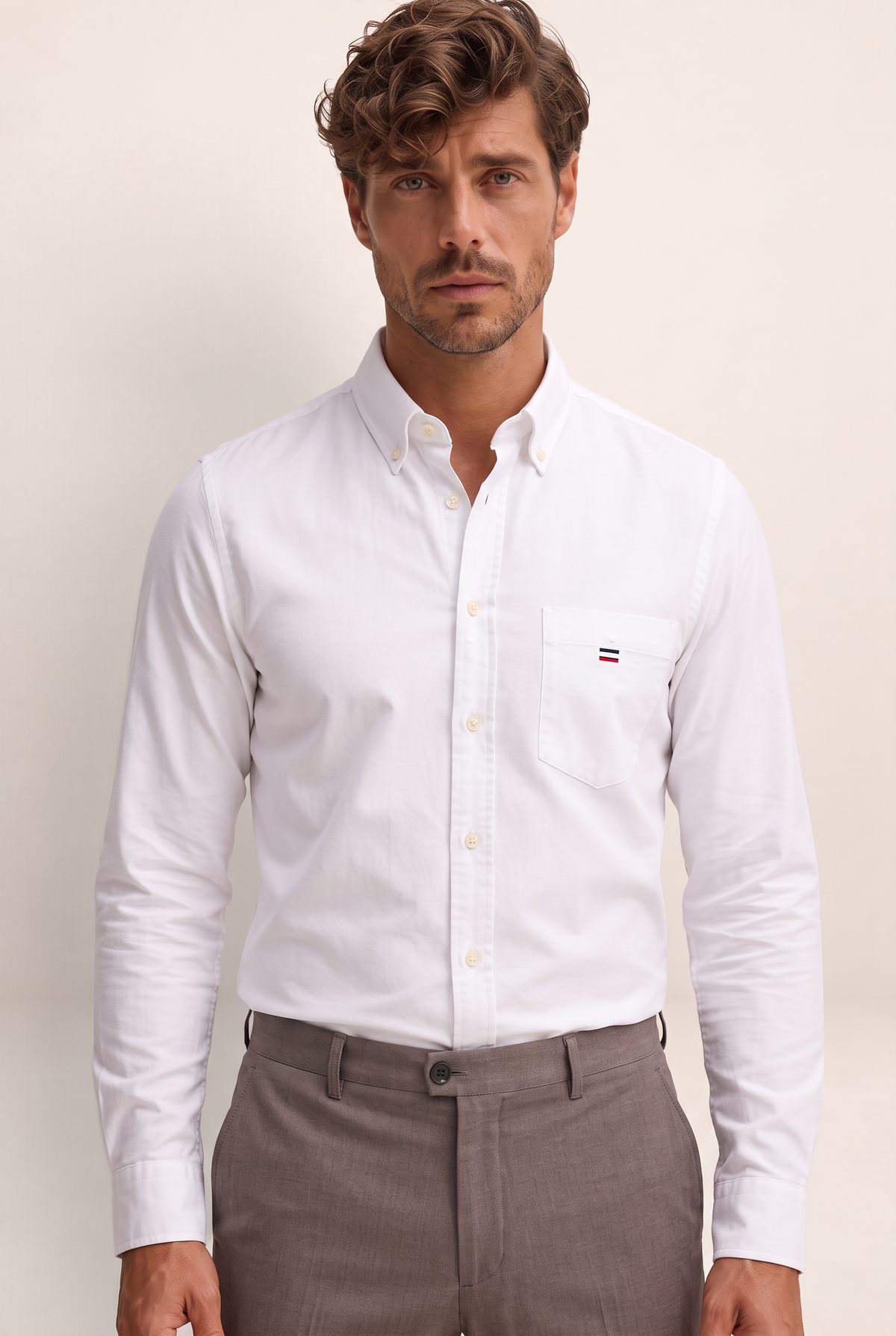 Men's Dress Shirt with Button-Down Collar | Smart Casual Style for Versatile Dressing