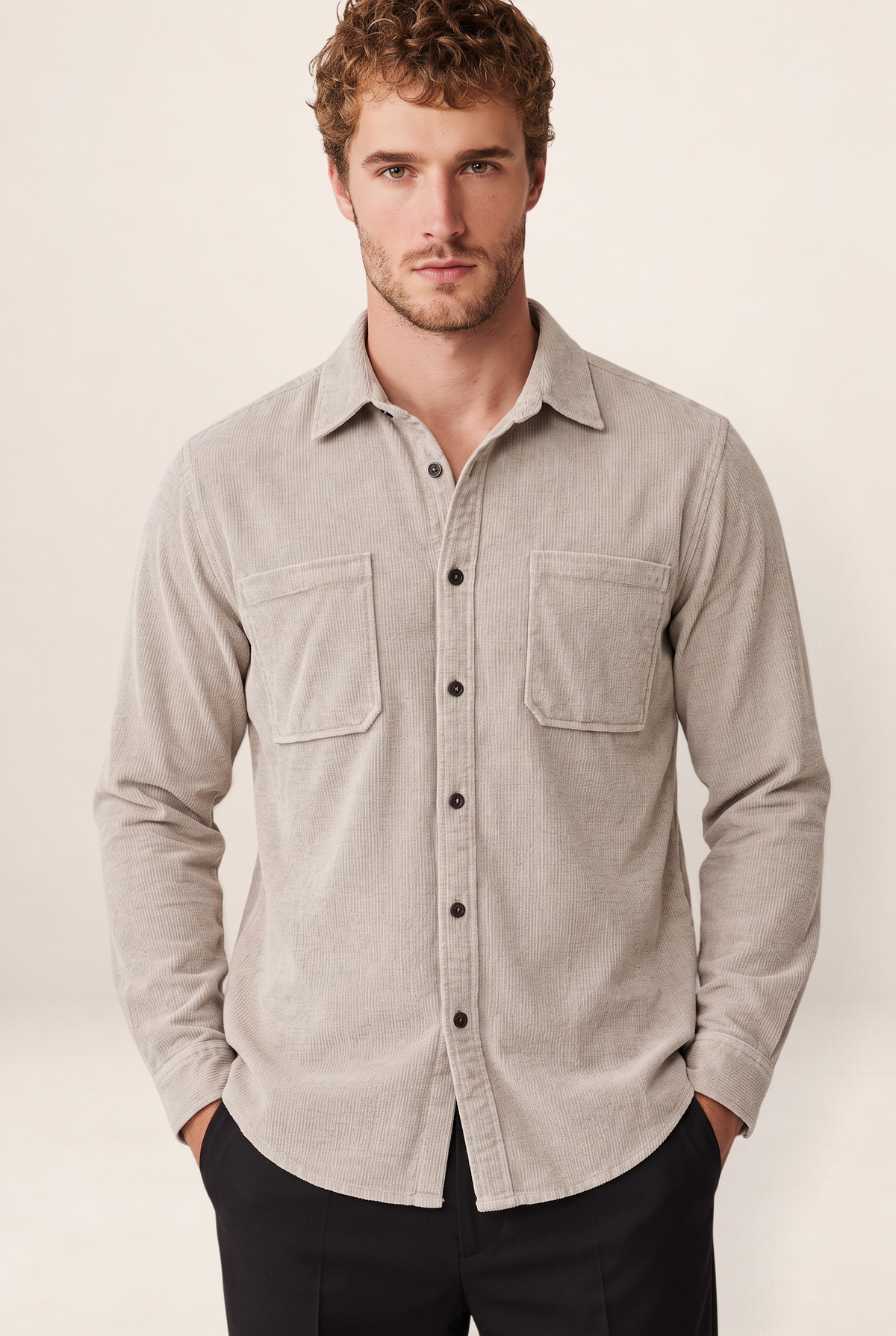 Men's Shirt with Textured Corduroy Finish | Versatile Overshirt for Everyday Style