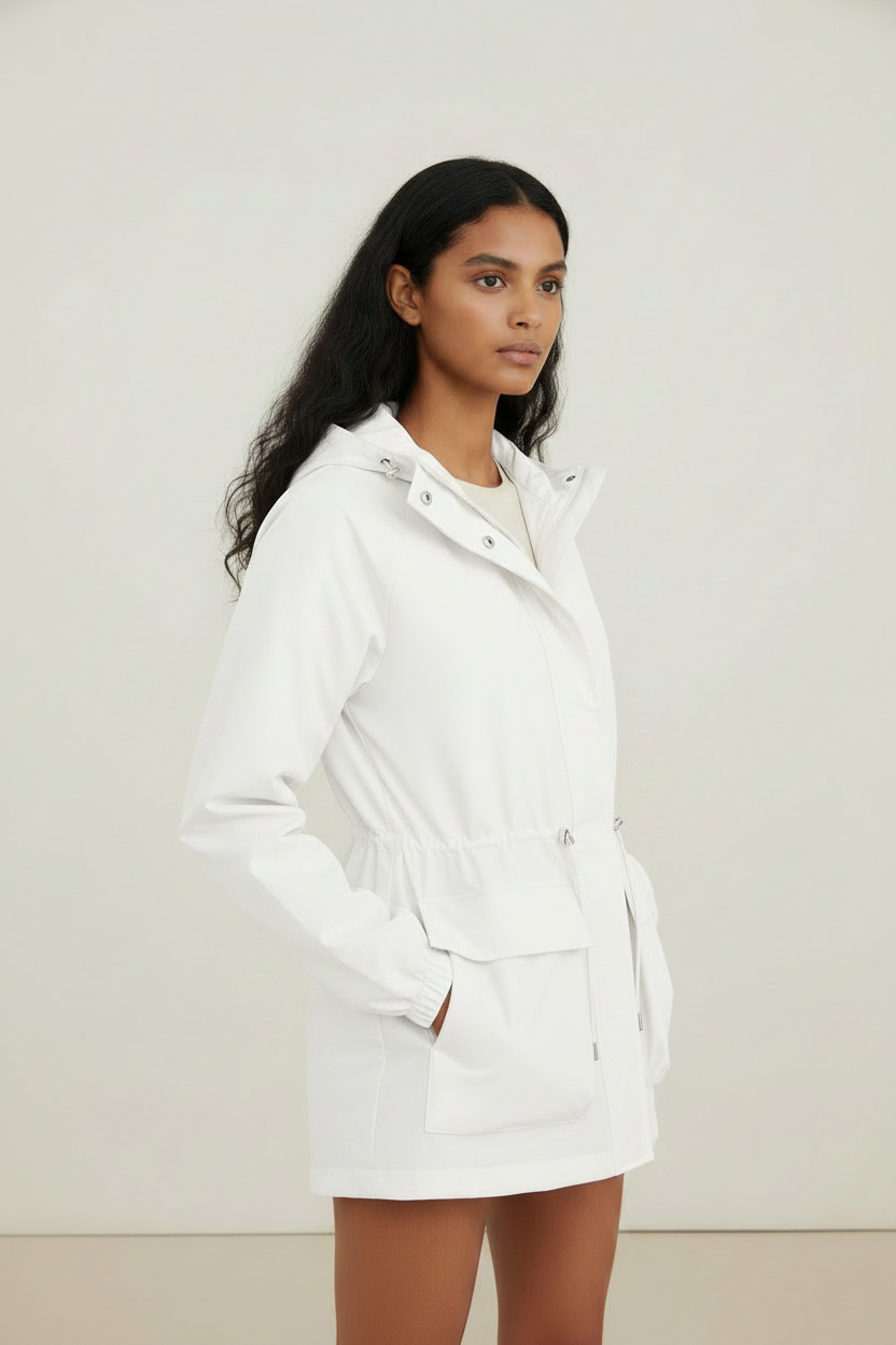 Versatile Women's Rain Jacket with Adjustable Drawstring | Lightweight & Water-Resistant for Everyday Comfort
