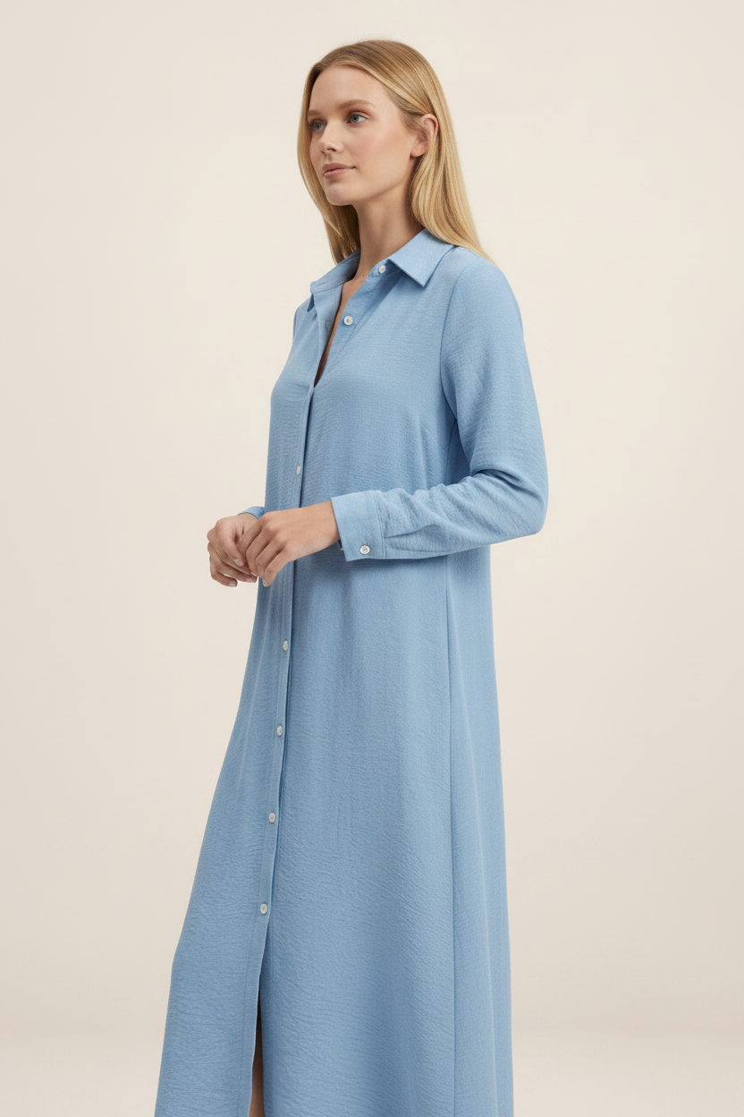 Women's Dress with Button Front Design | Comfortable Cotton Blend Summer Dress for Effortless Style