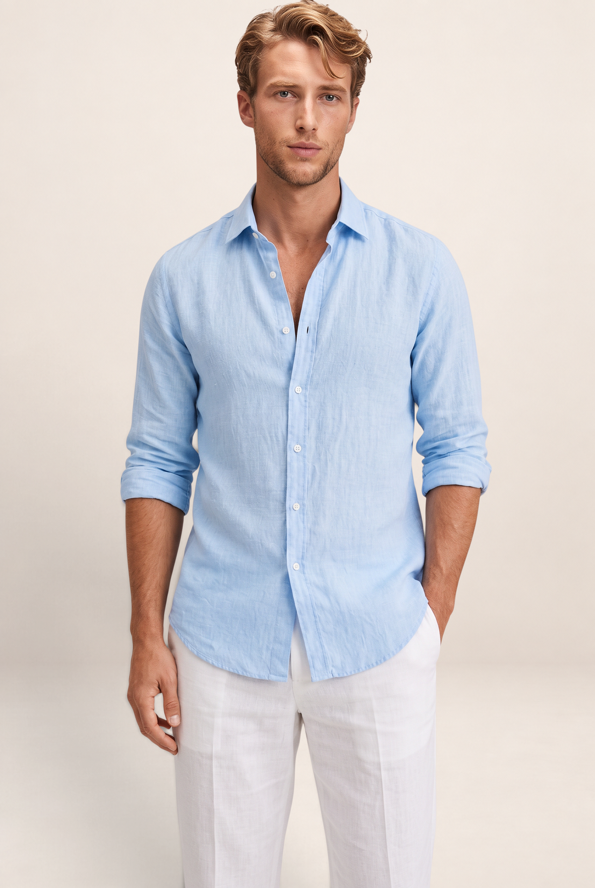 Men's Linen Shirt | Relaxed Fit Button-Up with Breathable Fabric