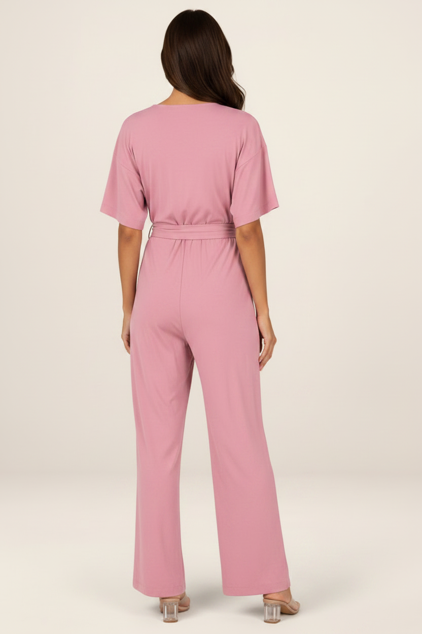 Women's Jumpsuit with Tie Waist for Effortless Style