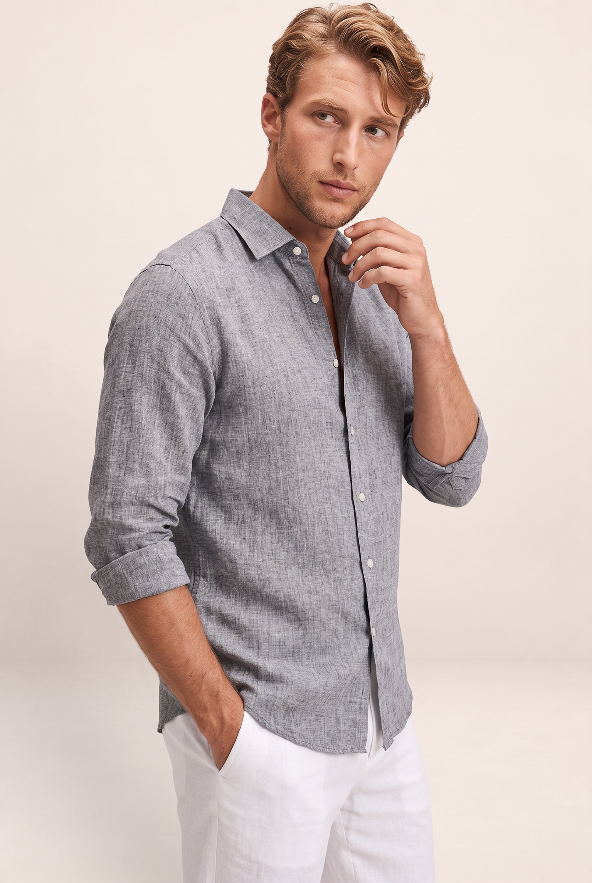 Men's Linen Shirt | Relaxed Fit Button-Up with Breathable Fabric