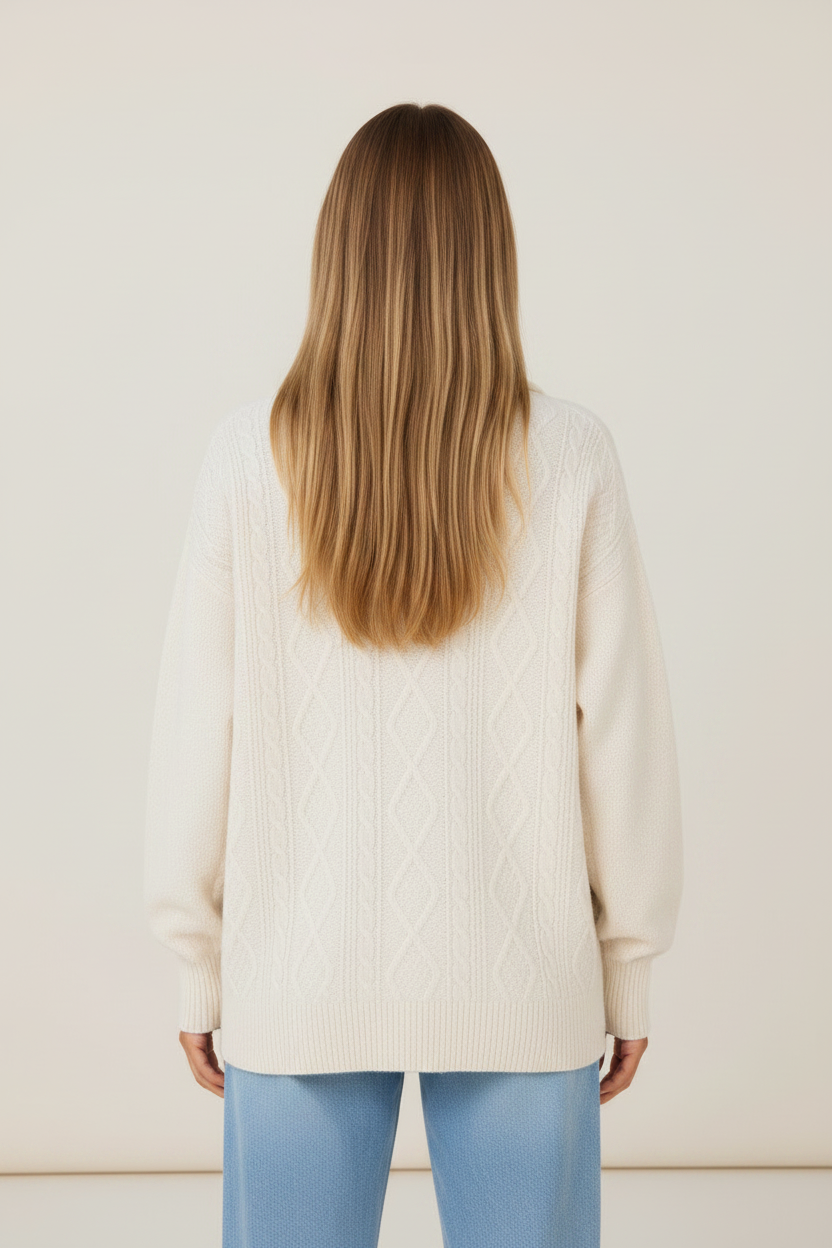 Cozy Knit | Women's Jumper with Half Zip Funnel Neck | Stylish Comfort for Chilly Days
