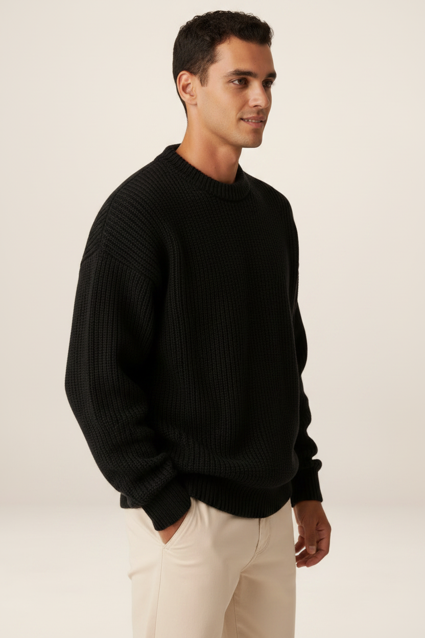 Men's Chunky Knit Crewneck Sweater