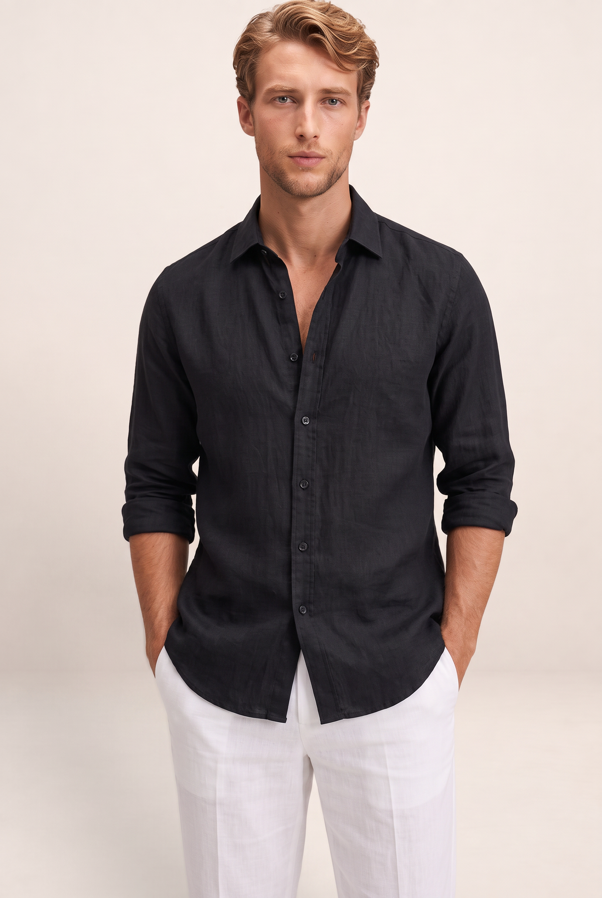 Men's Linen Shirt | Relaxed Fit Button-Up with Breathable Fabric