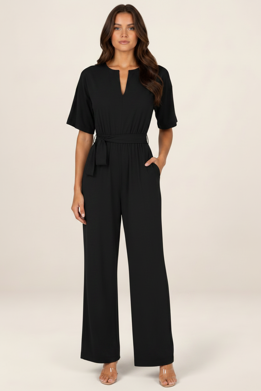 Women's Jumpsuit with Tie Waist for Effortless Style