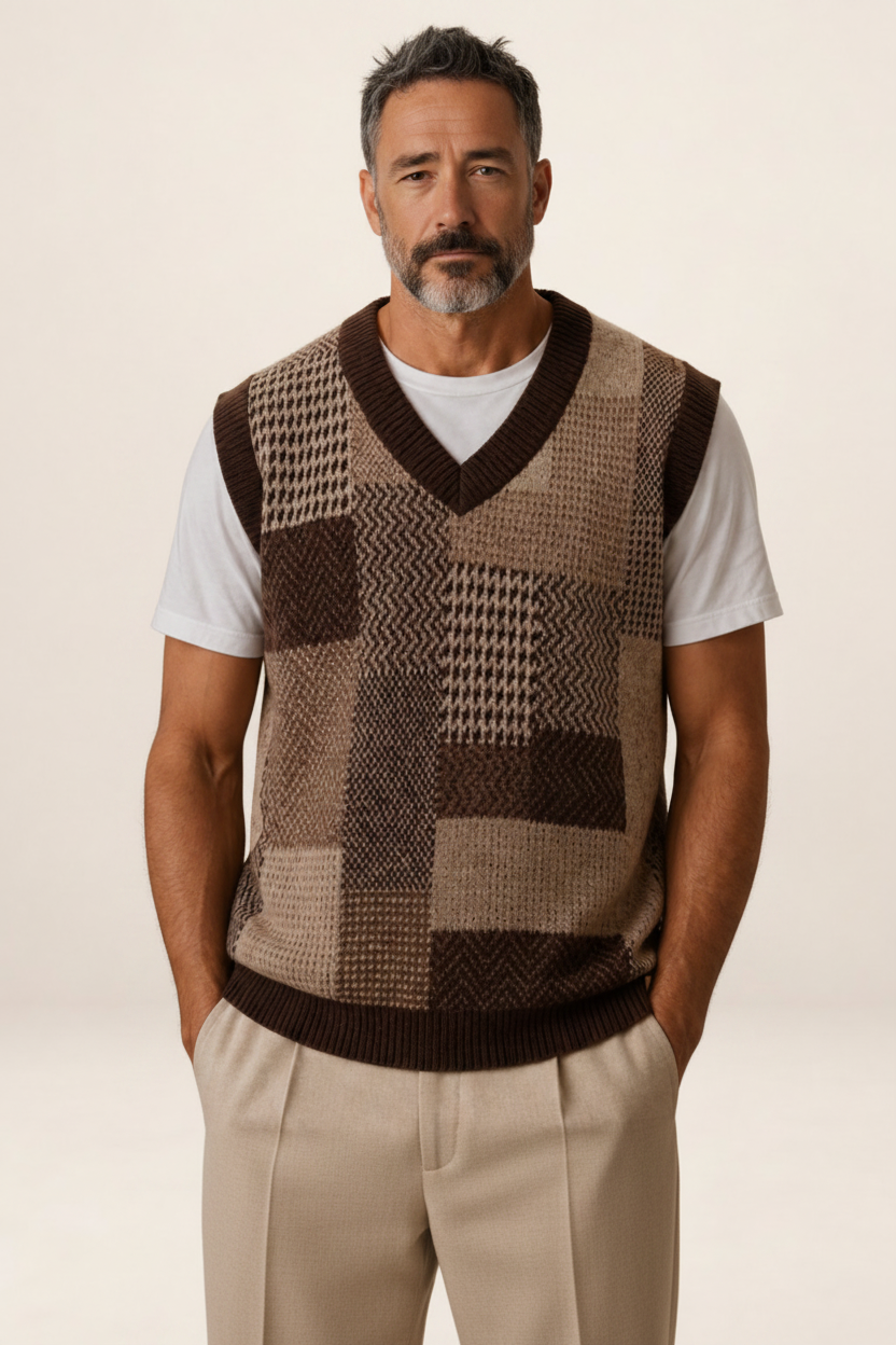 Men's V-Neck Knit Sweater Vest