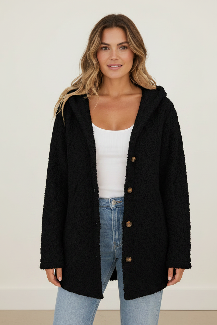 Cozy Collection | Women's Long Cardigan with Hooded Design | Plush Fleece for Ultimate Comfort in Autumn and Winter