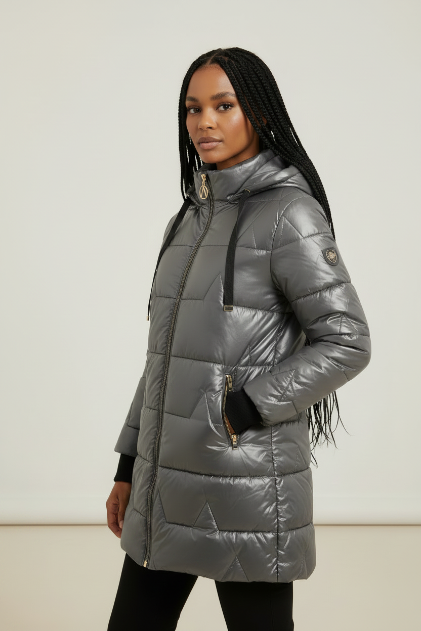 Cozy Haven | Women's Long Puffer Coat with Quilted Design | Insulated Warmth for Cold Weather