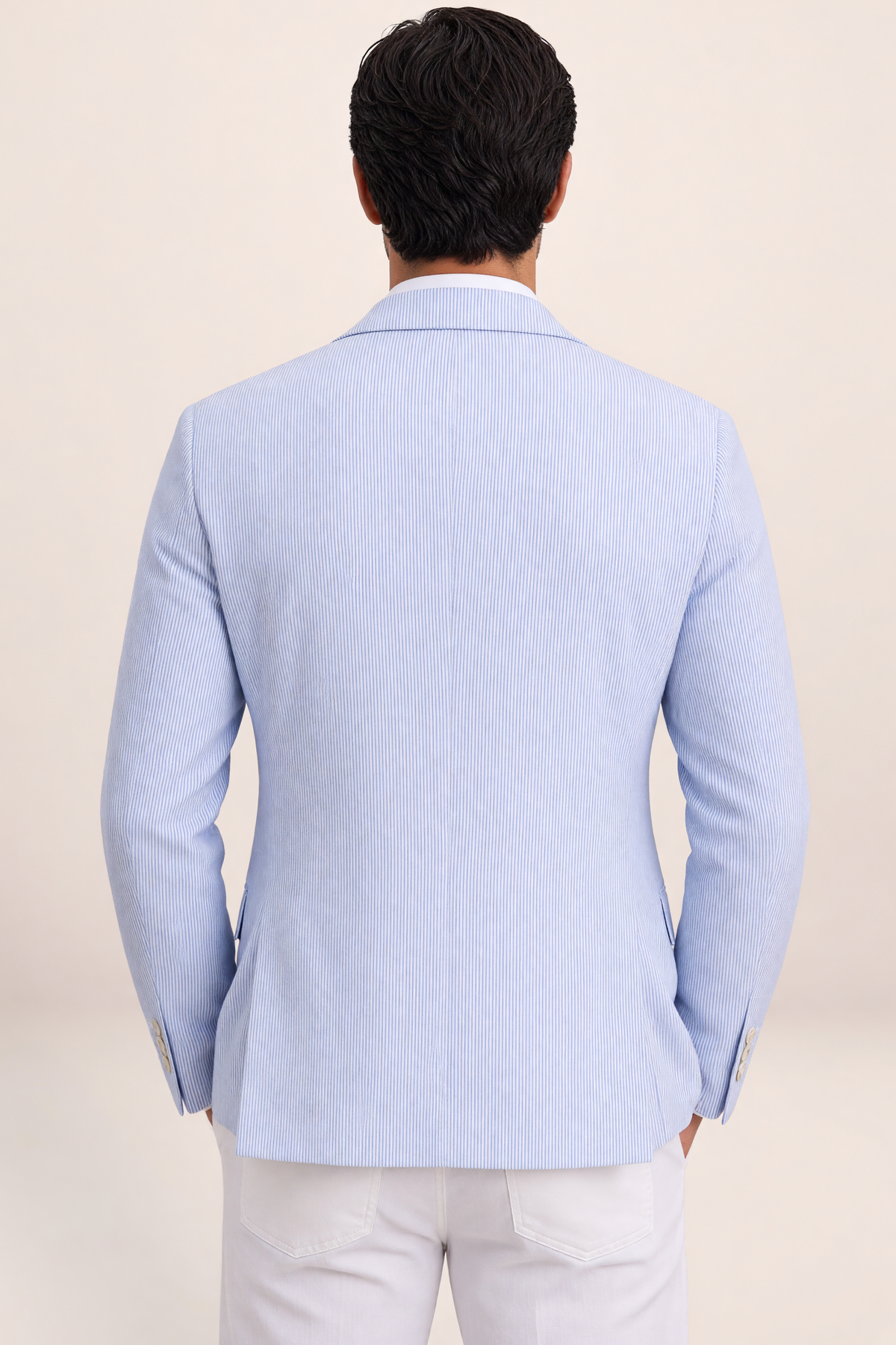 Men’s Striped Blazer – Lightweight Tailored Suit Jacket