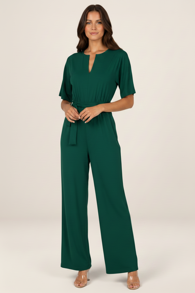 Women's Jumpsuit with Tie Waist for Effortless Style