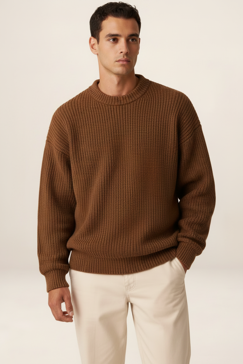 Men's Chunky Knit Crewneck Sweater