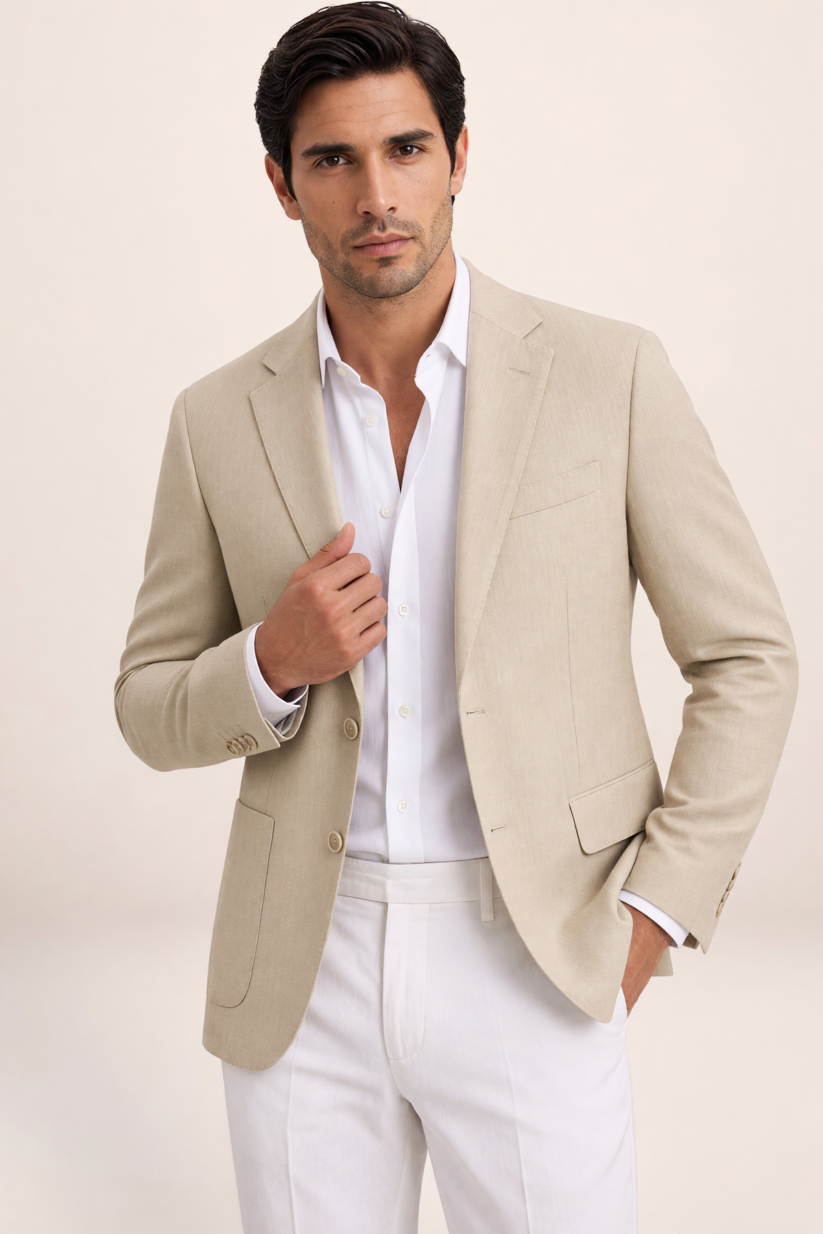 Men’s Striped Blazer – Lightweight Tailored Suit Jacket