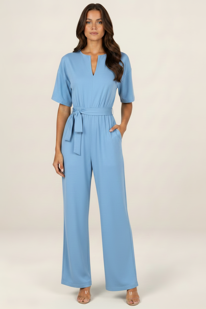 Women's Jumpsuit with Tie Waist for Effortless Style