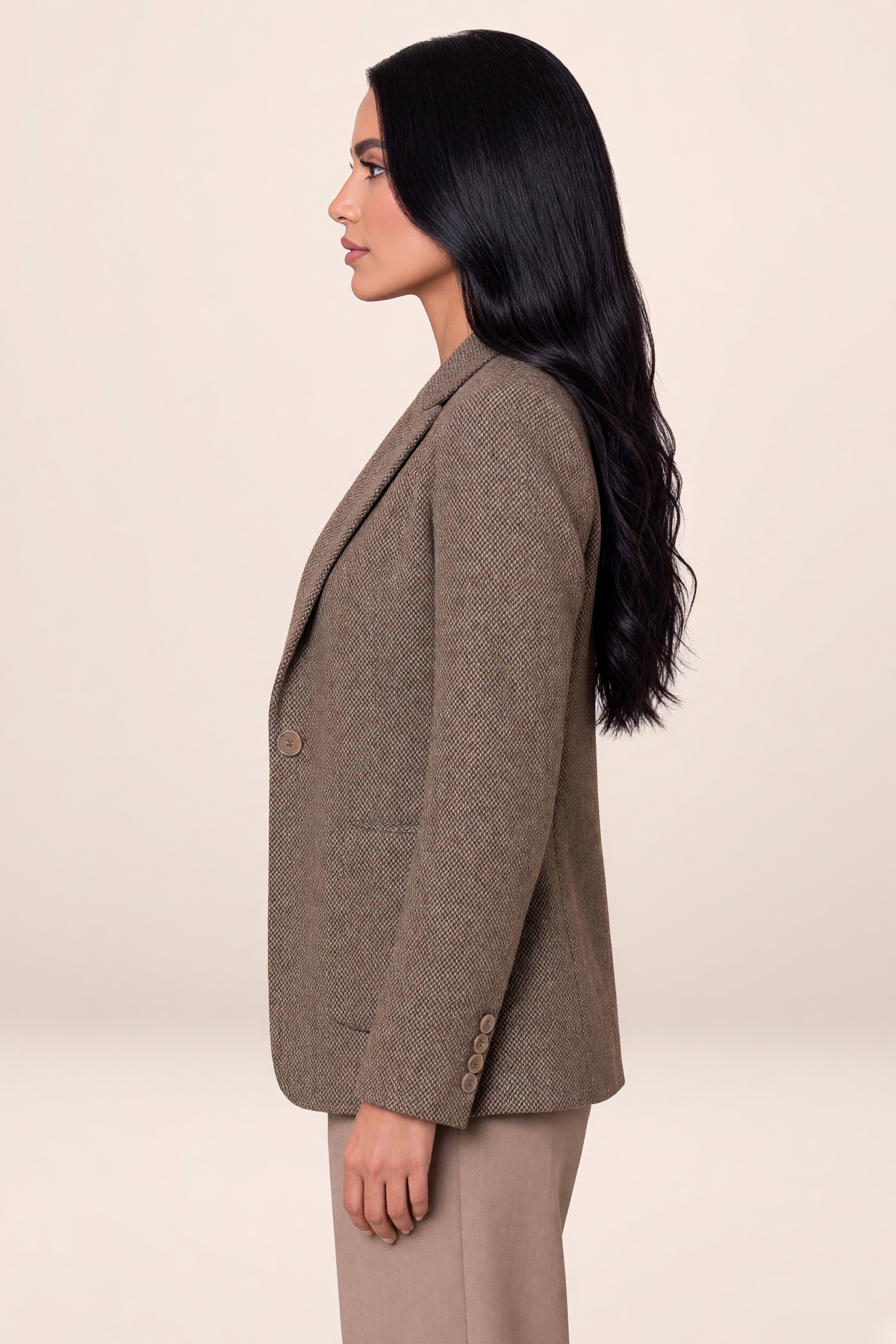 Women’s Single Breasted Tailored Blazer – Smart Casual Wool Blend Jacket