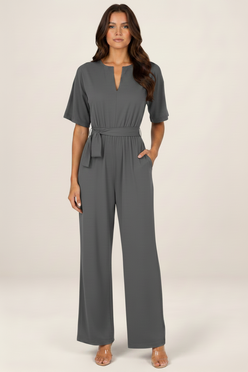Women's Jumpsuit with Tie Waist for Effortless Style