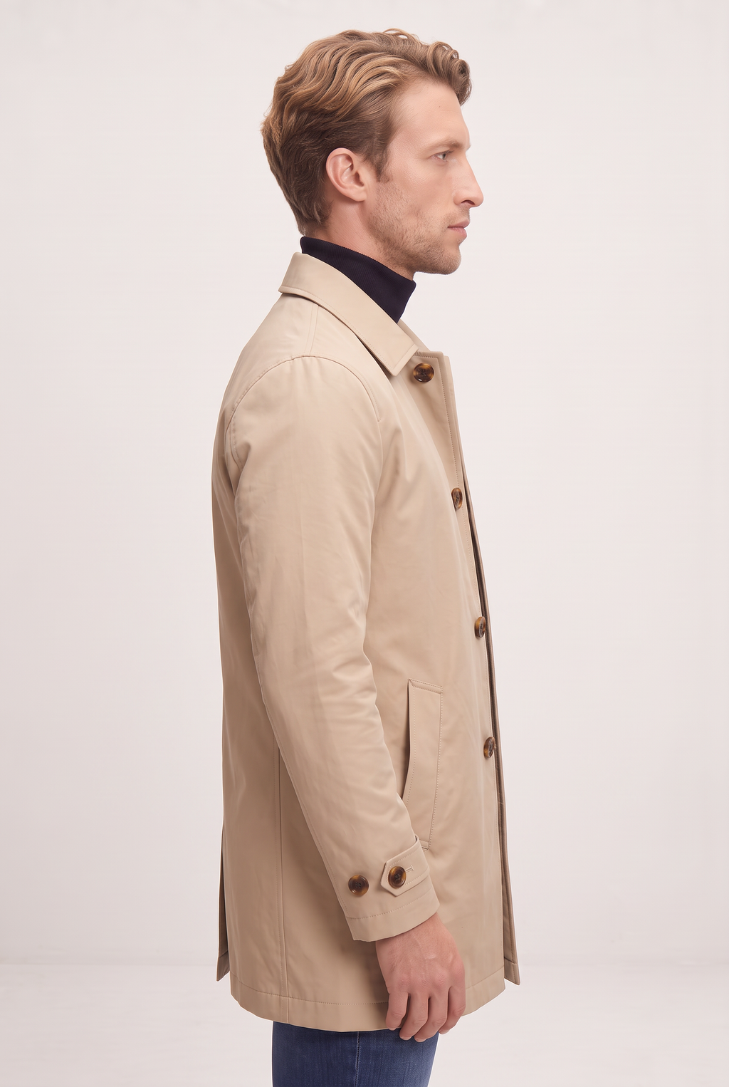 Men's Tailored Classic Overcoat - Structured Smart Casual Winter Jacket