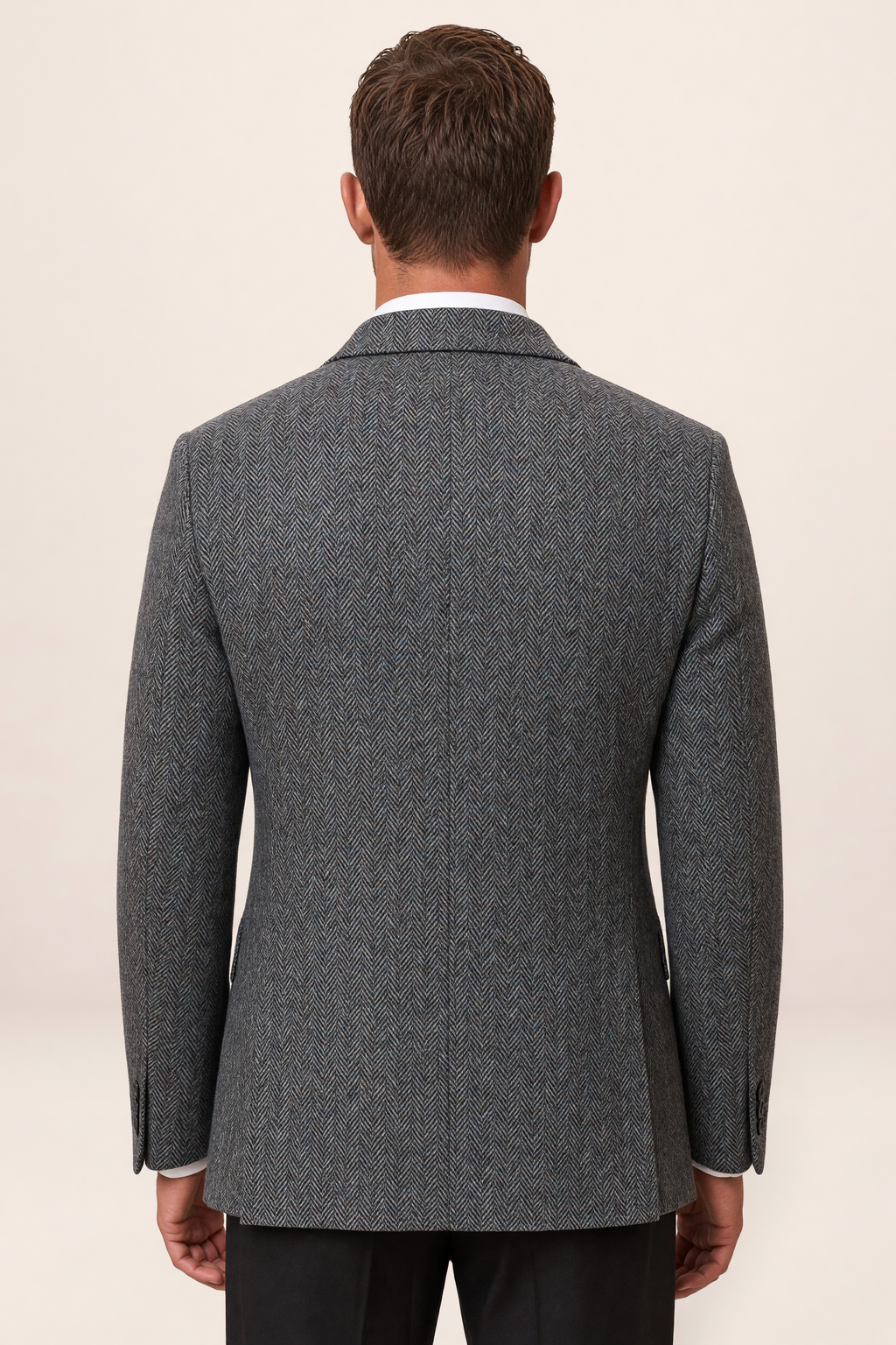 Men’s Textured Blazer – Single Breasted Tailored Jacket with Patch Pockets