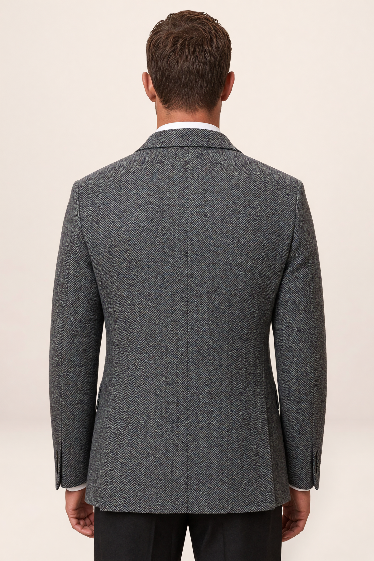 Men’s Textured Blazer – Single Breasted Tailored Jacket with Patch Pockets