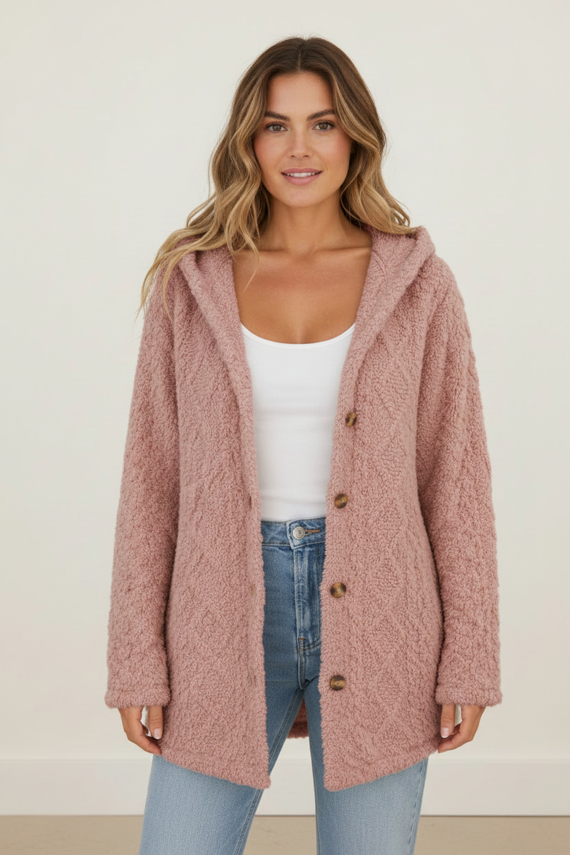 Cozy Collection | Women's Long Cardigan with Hooded Design | Plush Fleece for Ultimate Comfort in Autumn and Winter