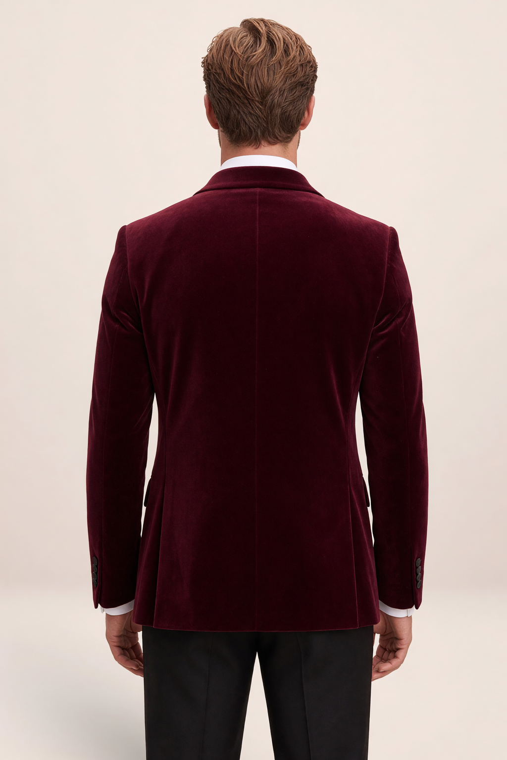 Men’s Velvet Tuxedo Blazer – Peak Lapel Formal Dinner Jacket