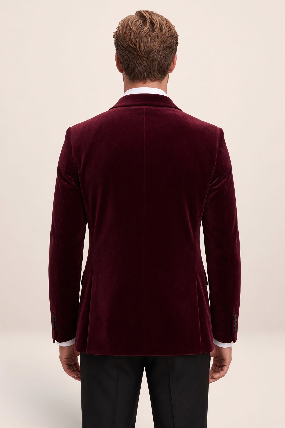 Men’s Velvet Tuxedo Blazer – Peak Lapel Formal Dinner Jacket