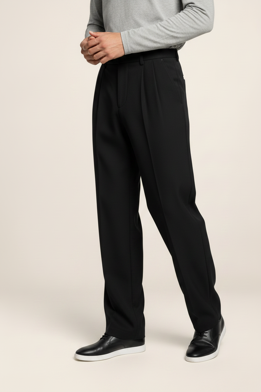 Men's Tailored Straight Leg Trousers – Smart Casual Fit