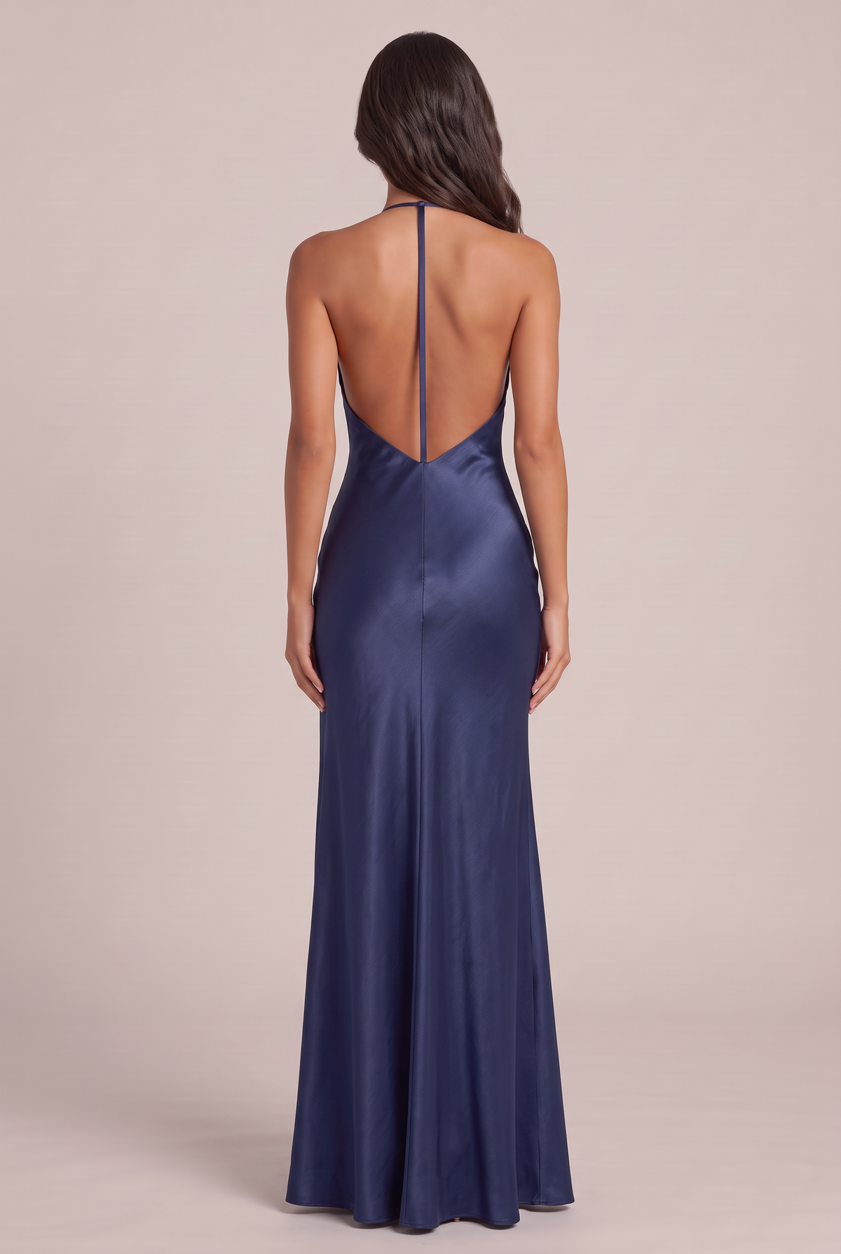 Women's Satin Slit Long Dress - Formal Wedding Guest Party Wear