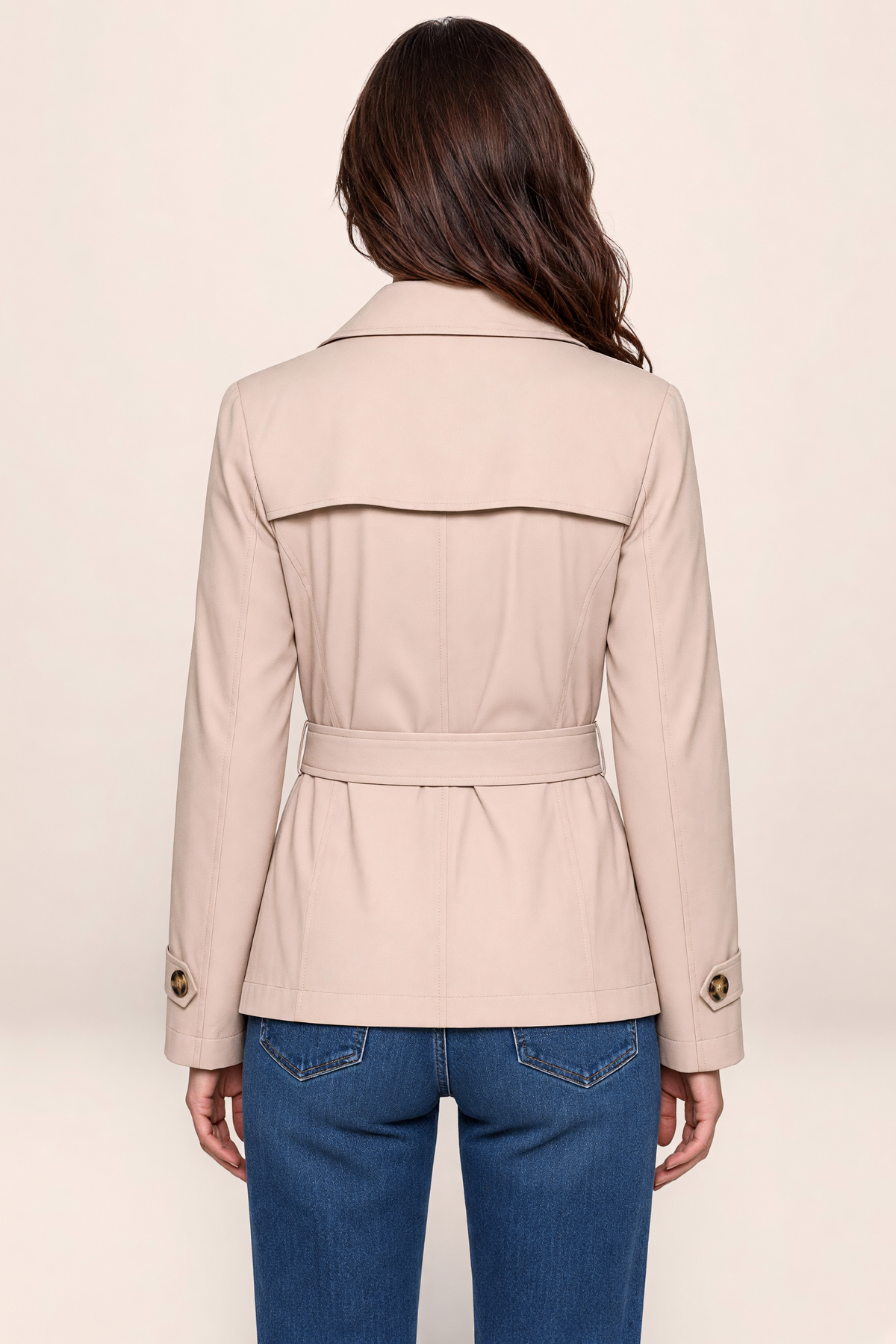 Women’s Tailored Single-Breasted Trench Coat – Buttoned Longline Jacket