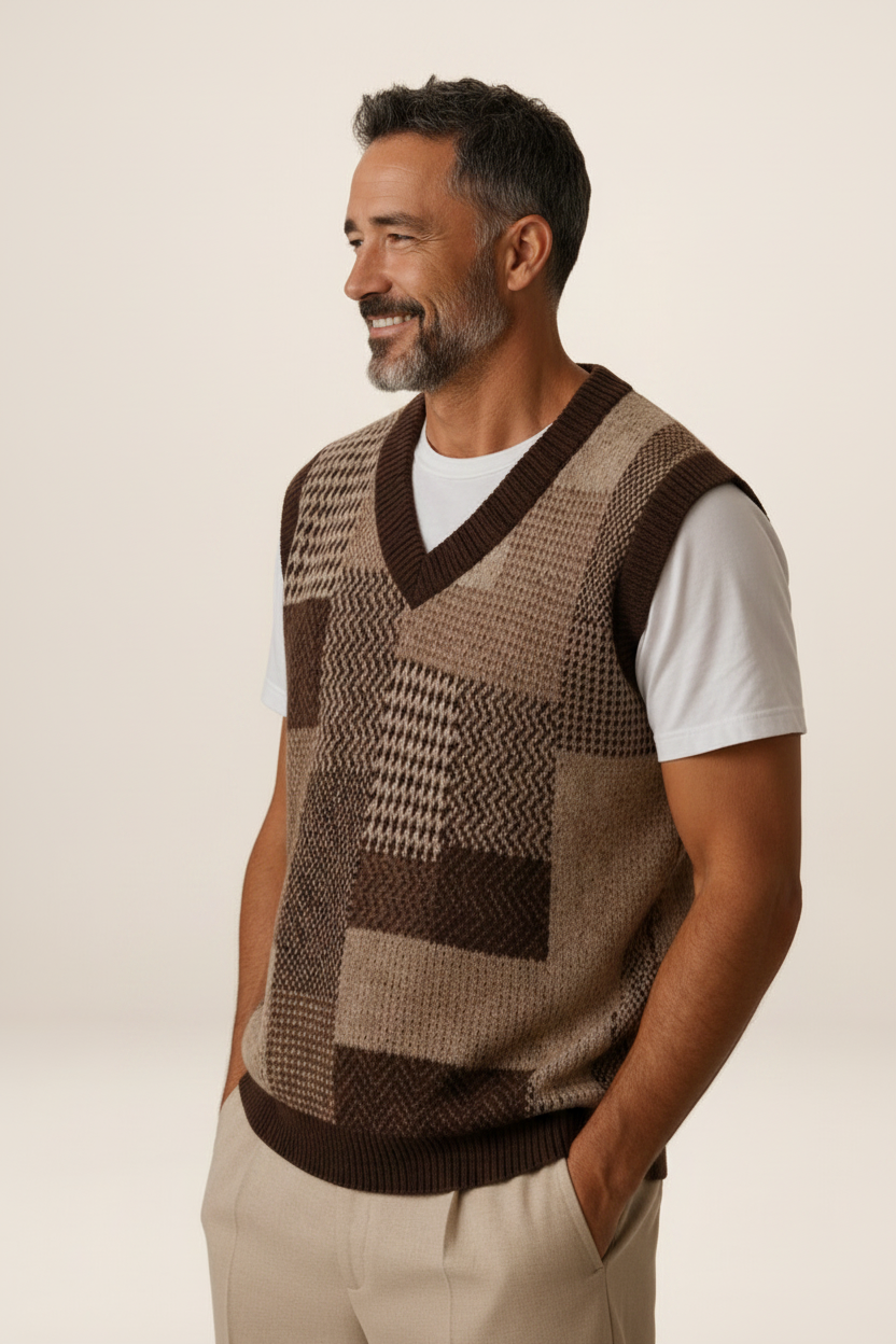 Men's V-Neck Knit Sweater Vest
