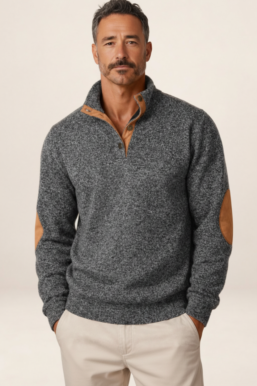 Men's Mock Neck Pullover Layering Sweater