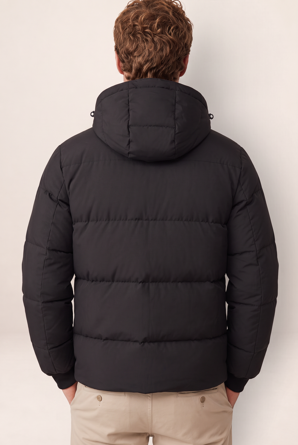 Men's Puffer Jacket | Warm Hooded Winter Coat with Adjustable Drawcord