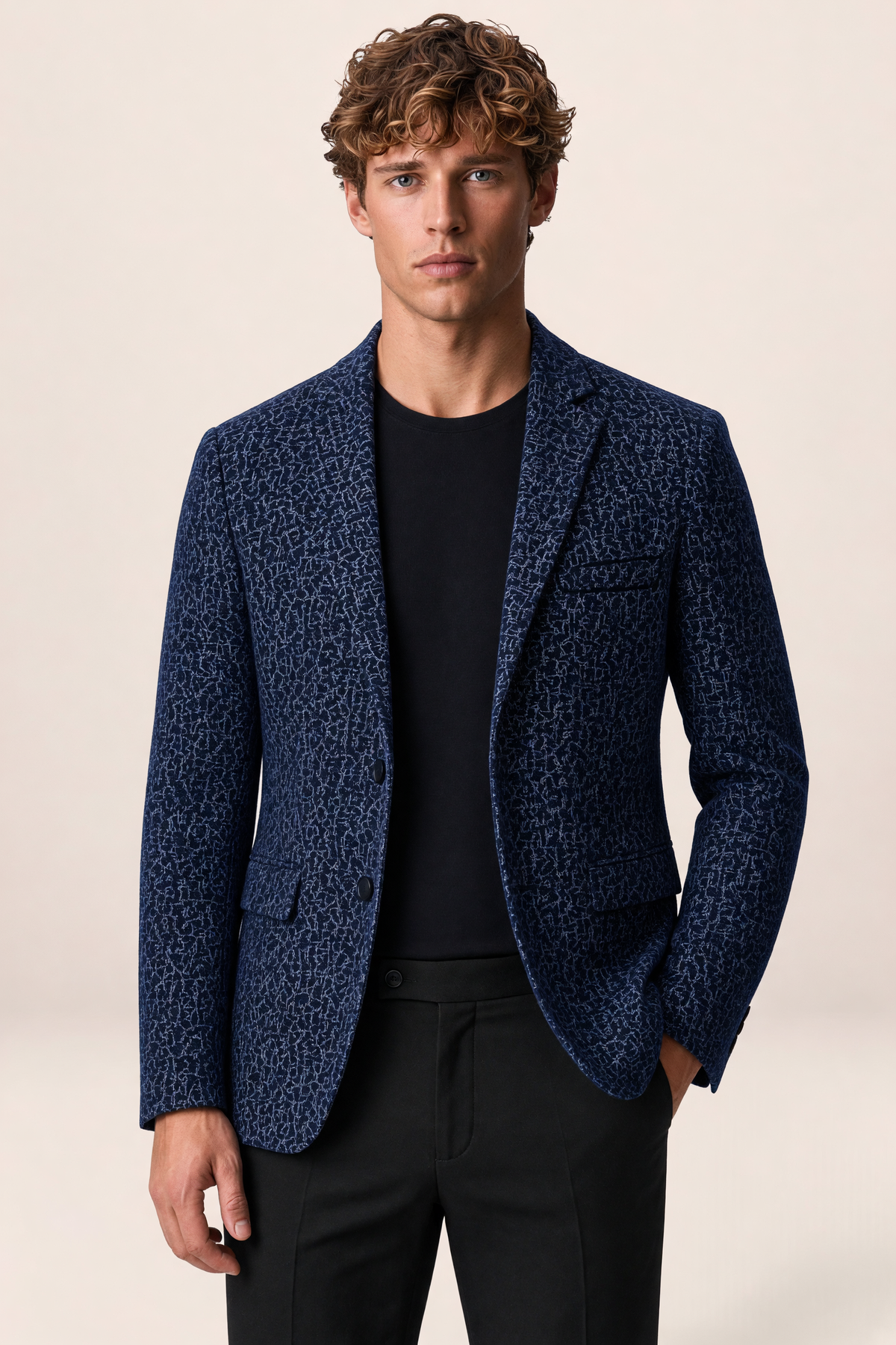 Men’s Slim Fit Tailored Blazer – Smart-Casual Structured Jacket
