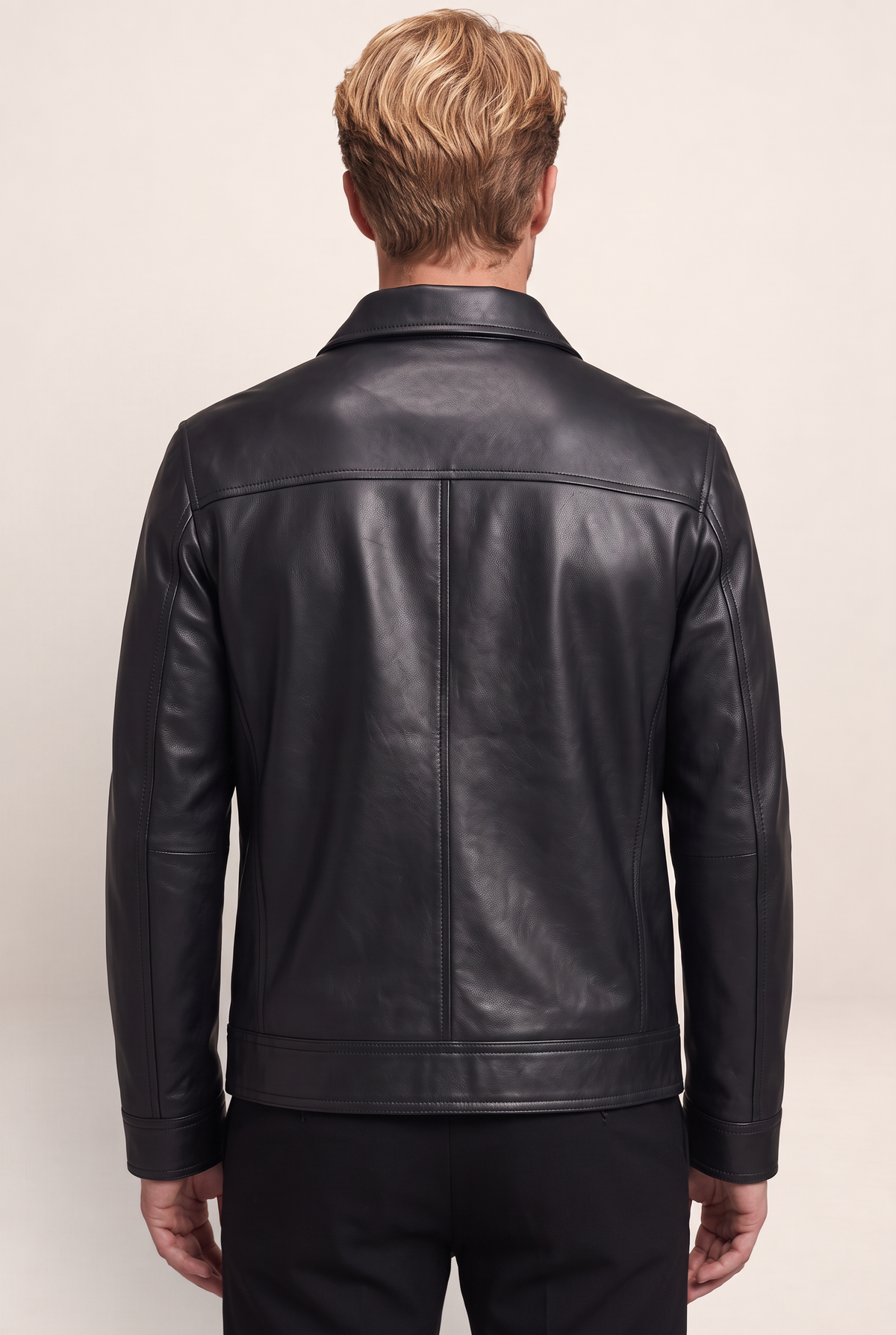 Classic Leather Look Jacket | Men's Jacket with Zip Pockets | Stylish Everyday Wear for All Occasions