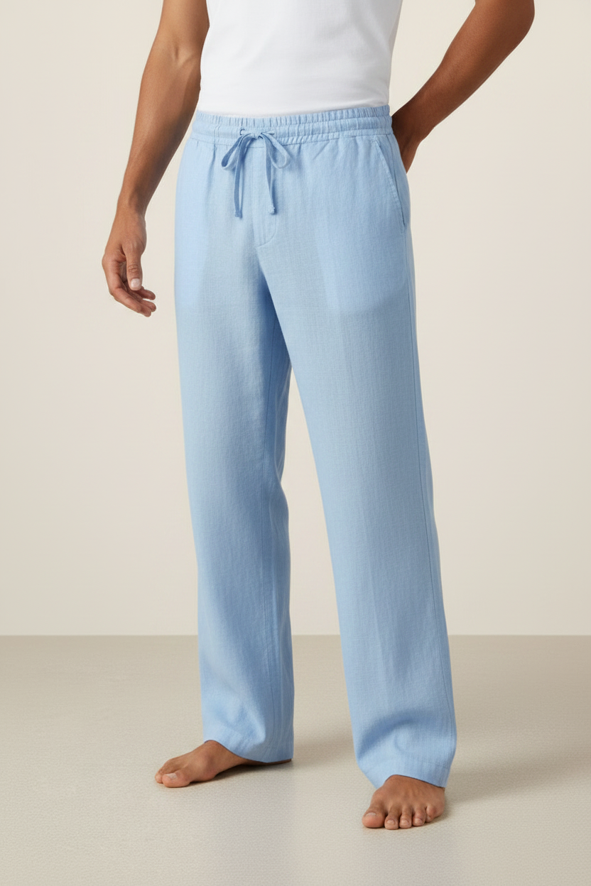 Men’s Linen Look Trousers – Relaxed Fit