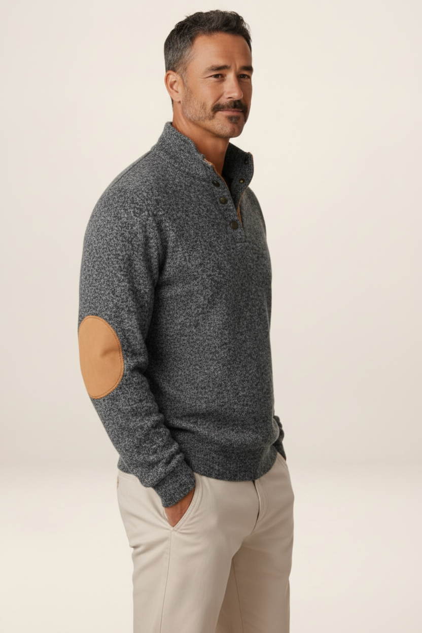 Men's Mock Neck Pullover Layering Sweater