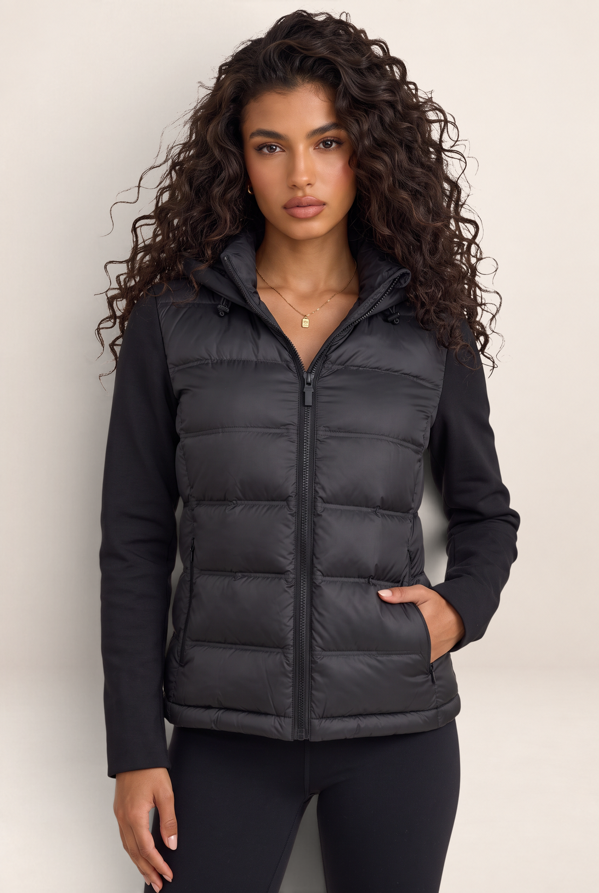 Women’s Hooded Puffer Jacket – Quilted Zip Up Winter Coat