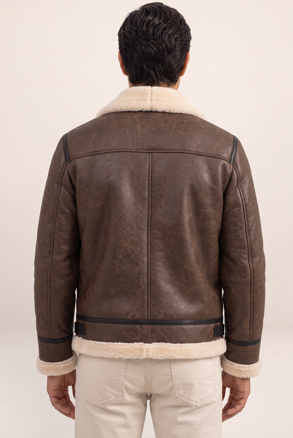 Classic Aviator | Men's Leather Jacket with Sherpa Lining | Stylish Warmth for Cold Weather