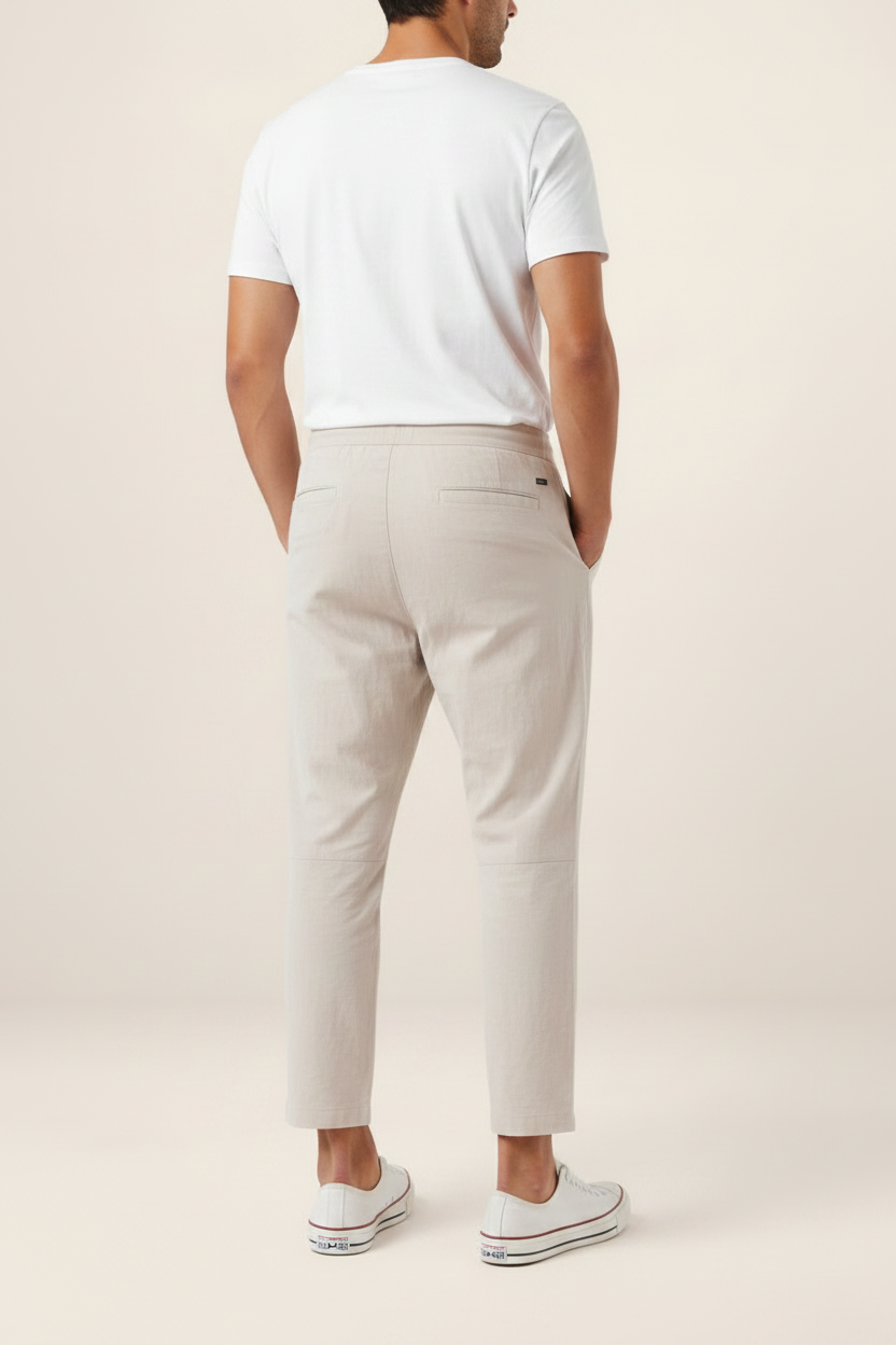 Men’s Drawstring Cropped Trousers – Relaxed Fit Summer Style