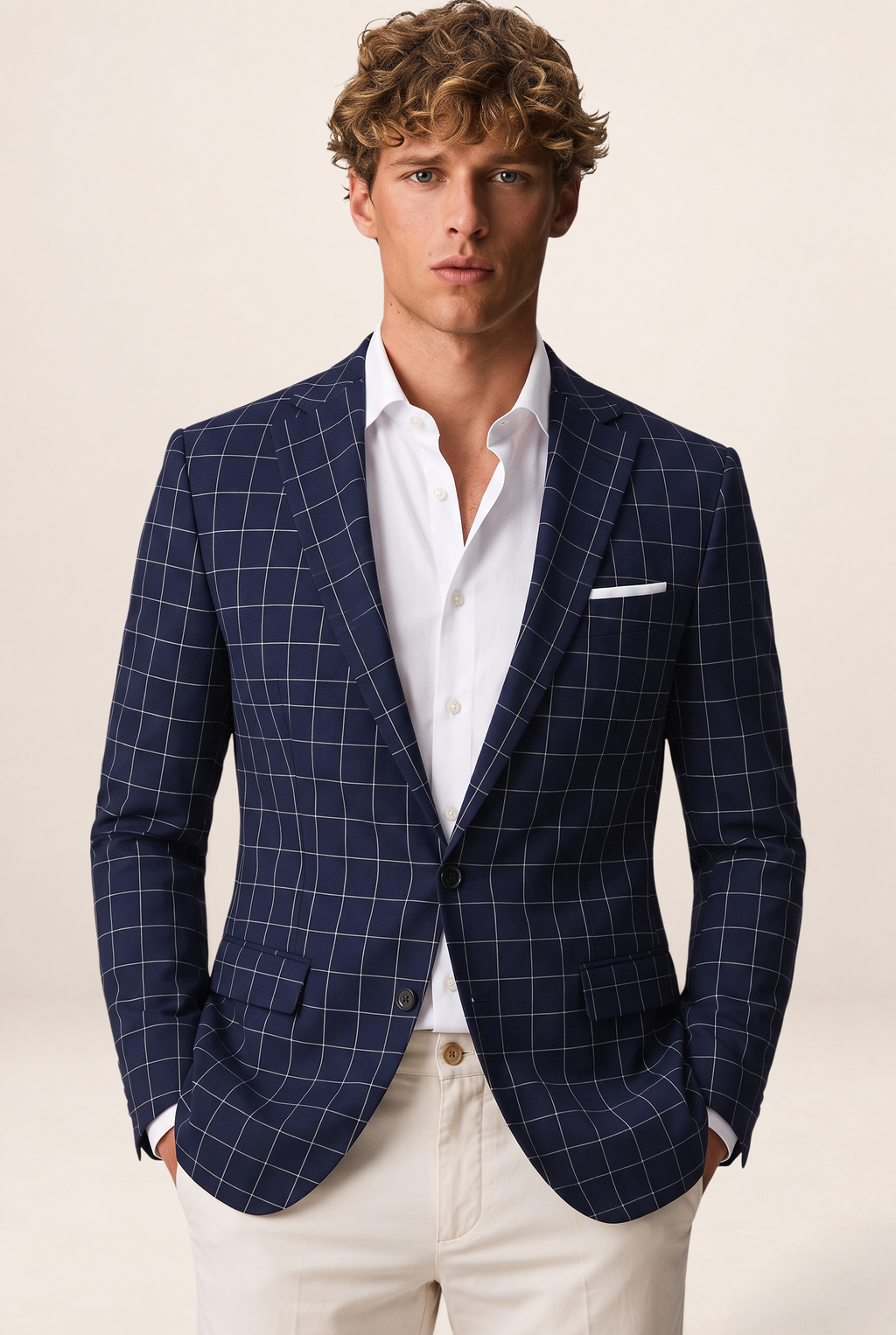 Men's Tailored Windowpane Blazer – Smart Tailored Jacket