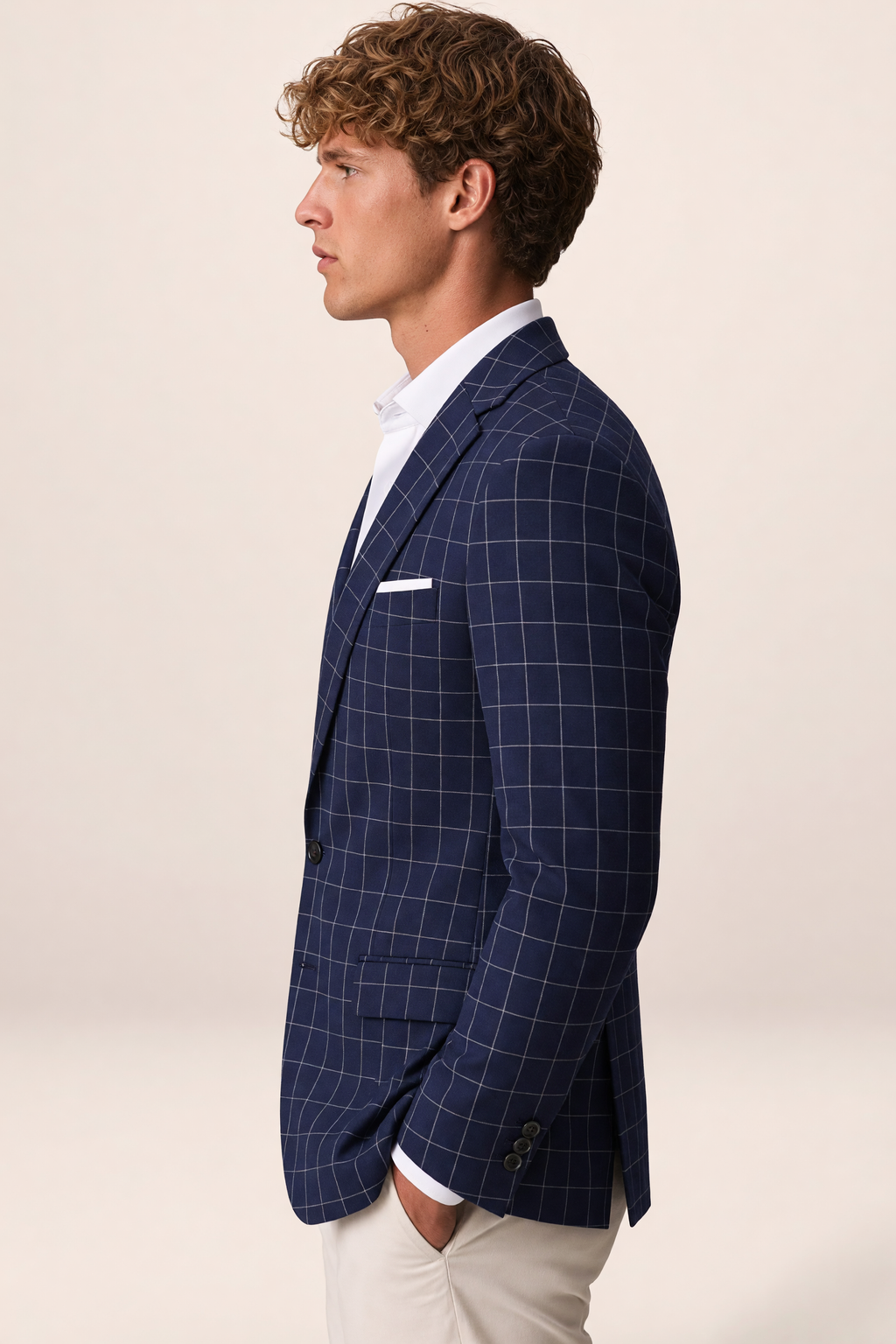 Men's Tailored Windowpane Blazer – Smart Tailored Jacket
