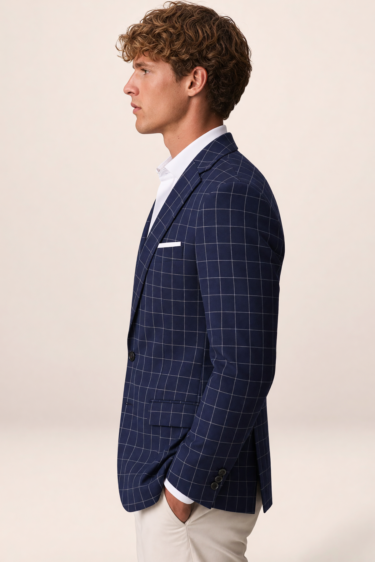 Men's Tailored Windowpane Blazer – Smart Tailored Jacket