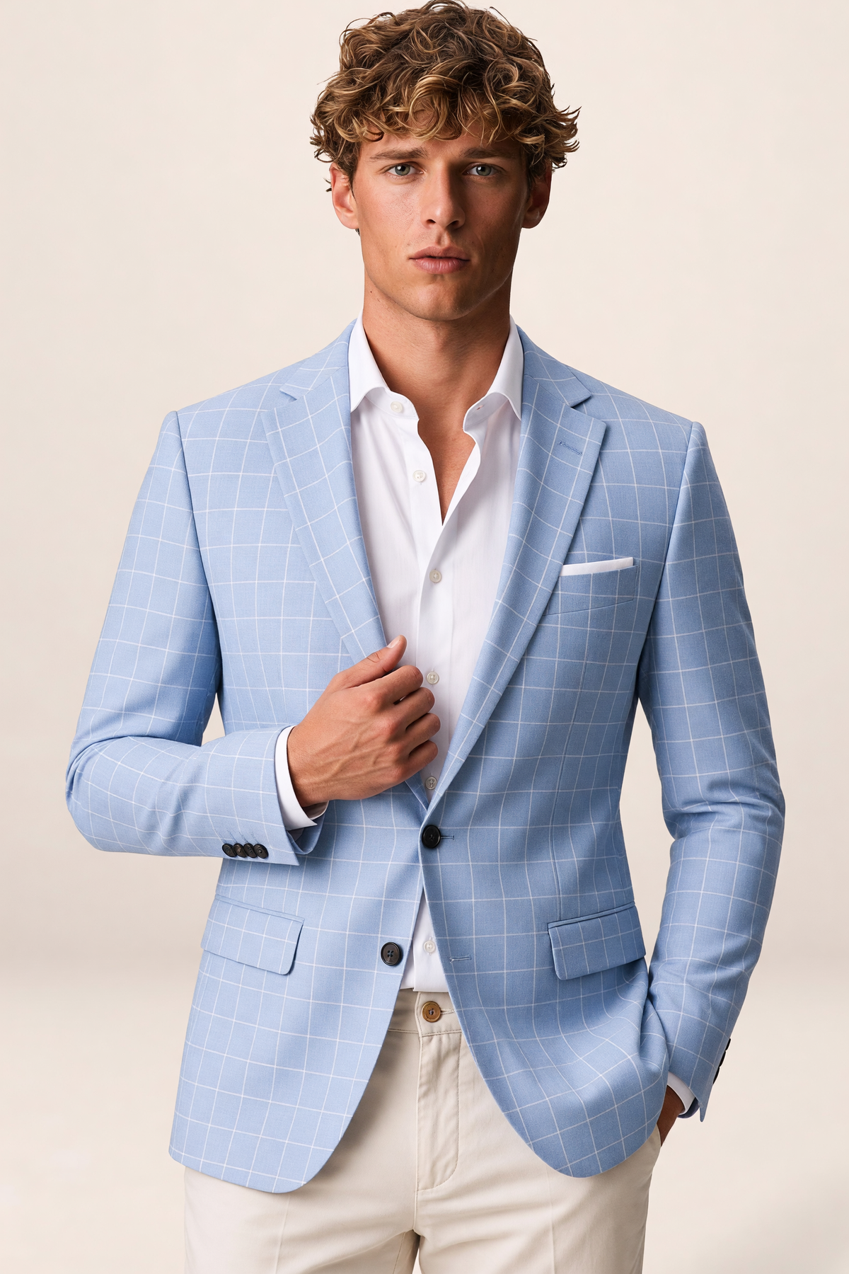Men's Tailored Windowpane Blazer – Smart Tailored Jacket